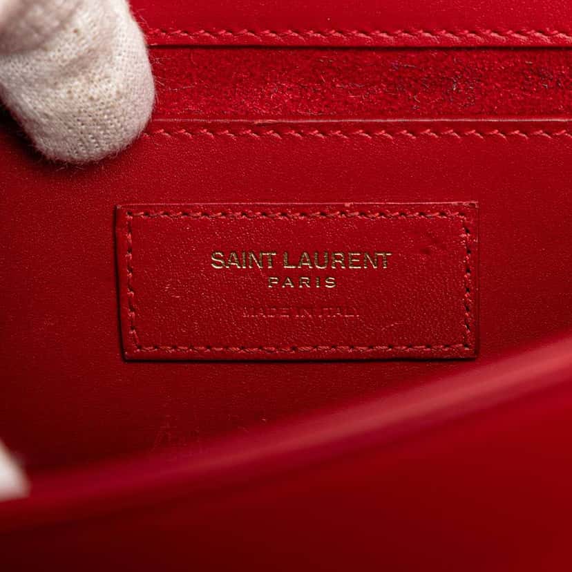 Saint Laurent Medium Smooth Calfskin Classic Monogram Kate Tassel Crossbody Red Leather Good condition - Box View