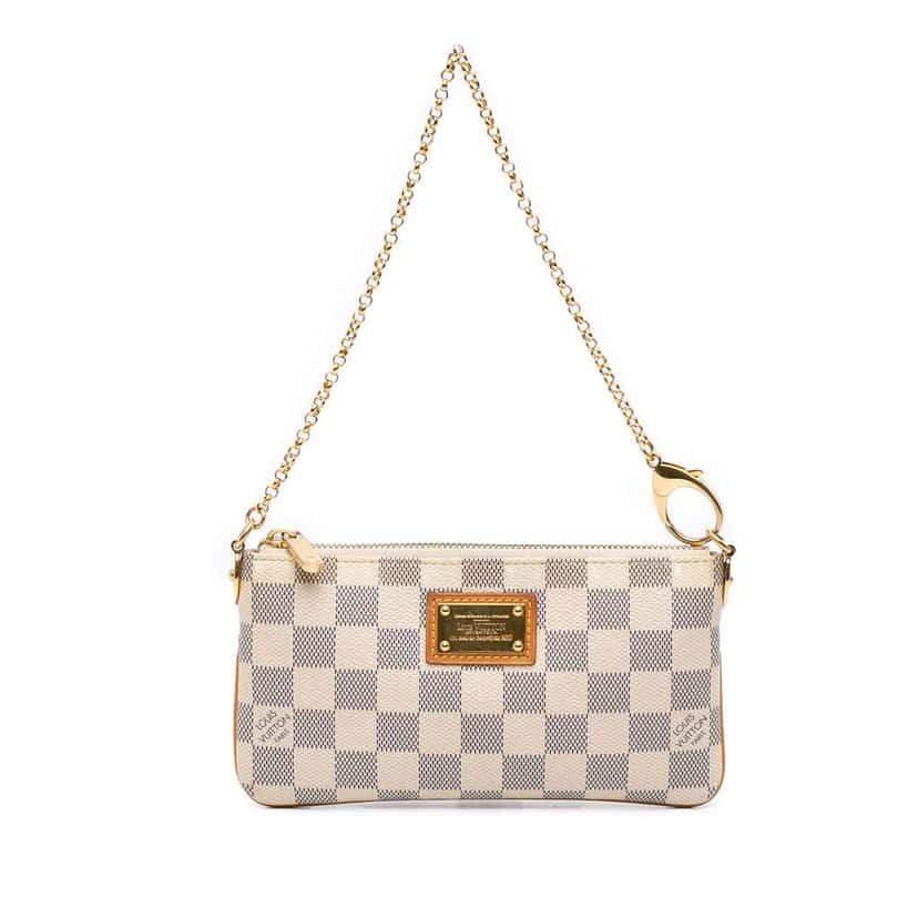 Louis Vuitton Damier Azur Pochette Milla MM White Canvas Good condition - Front View