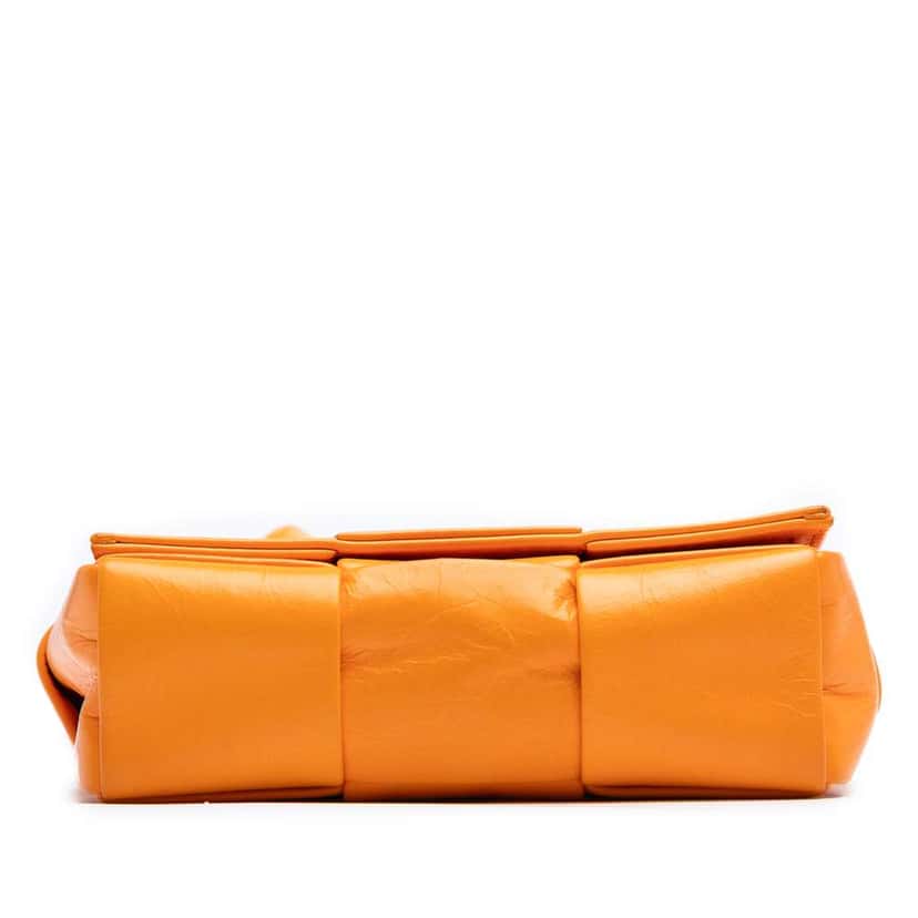 Bottega Veneta Extra Mini Crinkled Lambskin Intrecciato Cassette Crossbody Orange Leather Good condition - Inside View