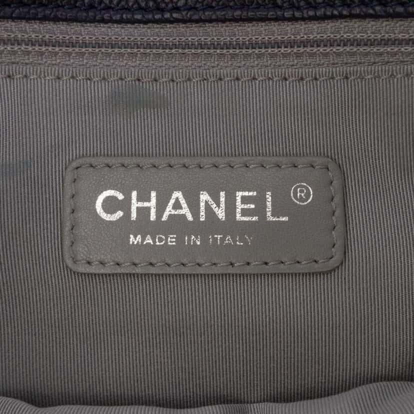 Chanel Medium Caviar French Riviera Flap Blue Leather Good condition - Box View