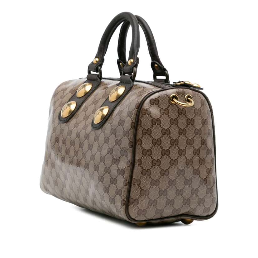 Gucci Babouska GG Crystal Boston Brown Canvas Good condition - Back View
