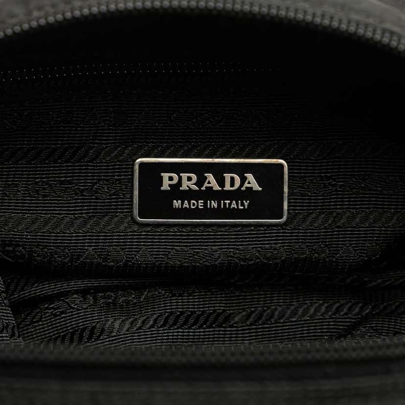Prada Tessuto Zip Top Crossbody Black Good condition - Box View
