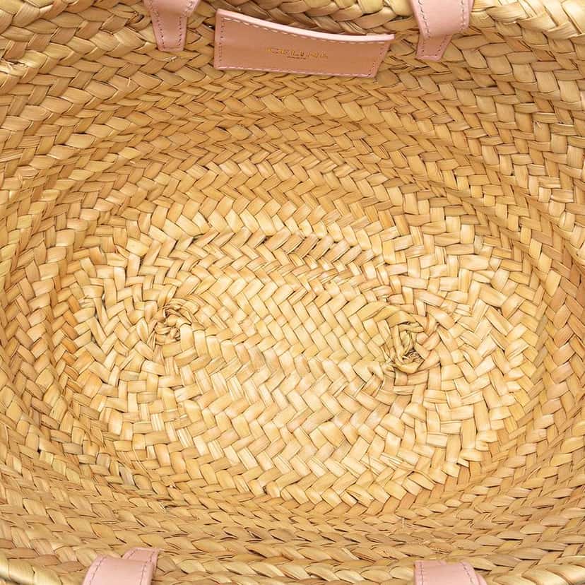 Celine Teen Raffia Cuir Triomphe Classic Panier Tote Brown Good condition - Model View