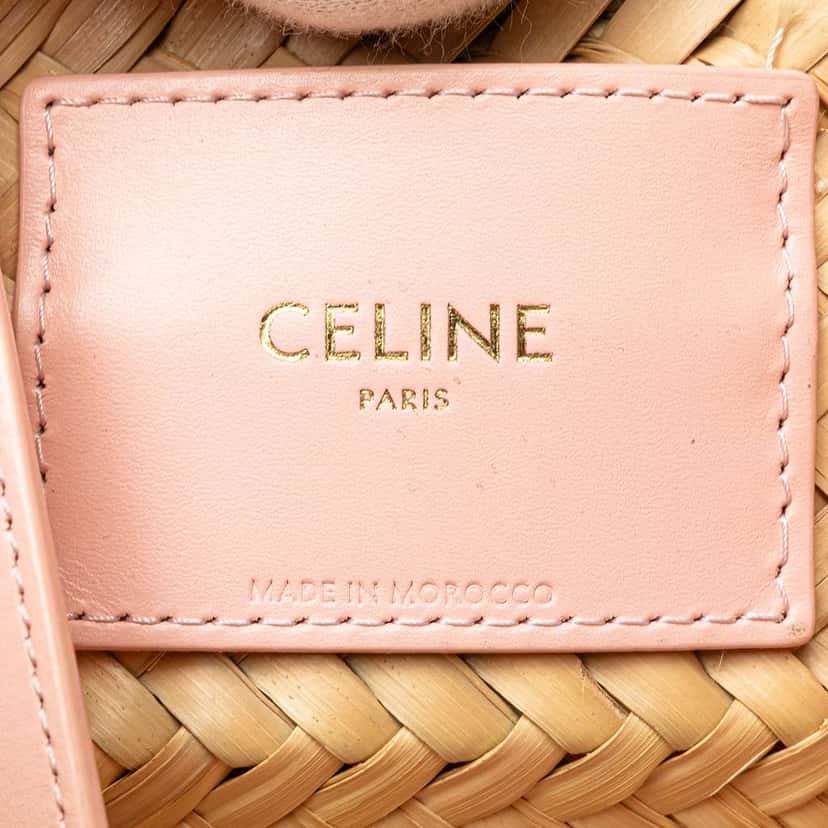 Celine Teen Raffia Cuir Triomphe Classic Panier Tote Brown Good condition - Box View