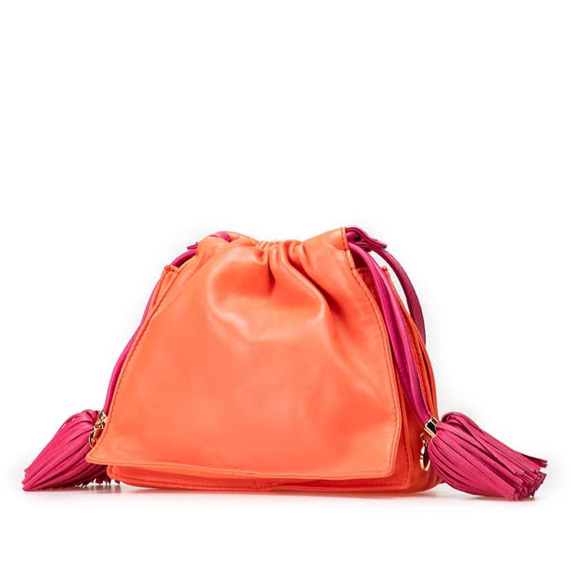 Loewe Mini Nappa Flamenco Tassel Crossbody Orange Leather Good condition - Back View