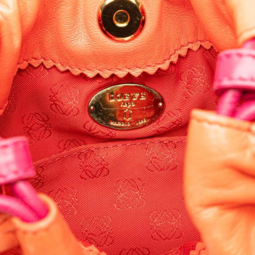 Loewe Mini Nappa Flamenco Tassel Crossbody Orange Leather Good condition - Box View