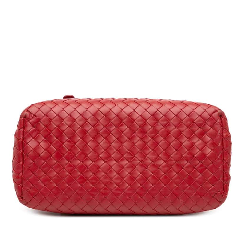 Bottega Veneta Mini Nappa Intrecciato Roma Satchel Red Leather Good condition - Inside View
