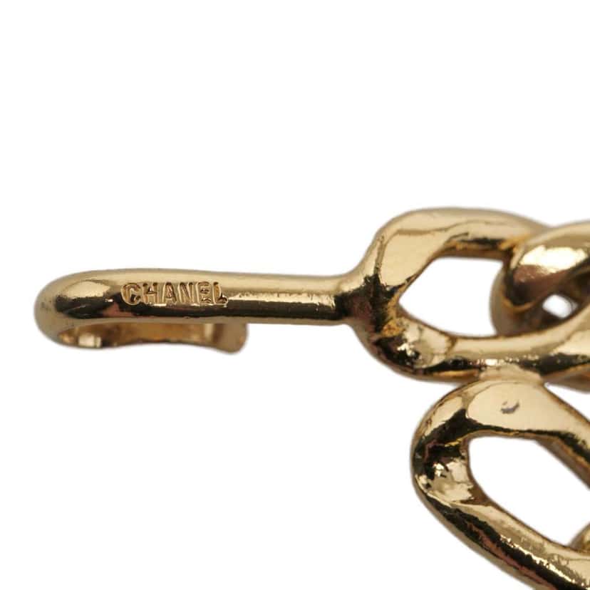 Chanel CC Gold Plated Logo Medallion Chain Link Belt Gold Metal Good condition - Inside View