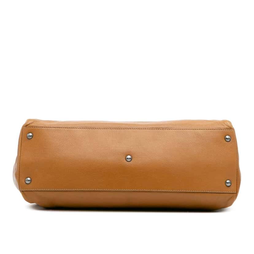 Fendi Large Calfskin Peekaboo Iconic Satchel Brown Leather Good condition - Inside View