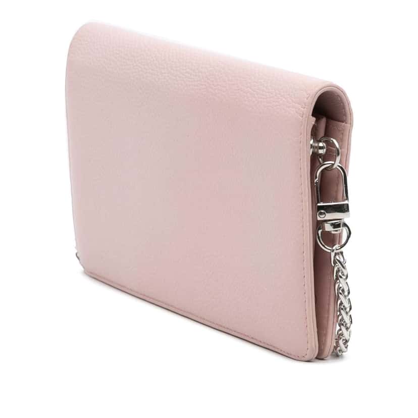 Chanel CC Caviar Wallet On Chain Pink Leather Good condition - Back View