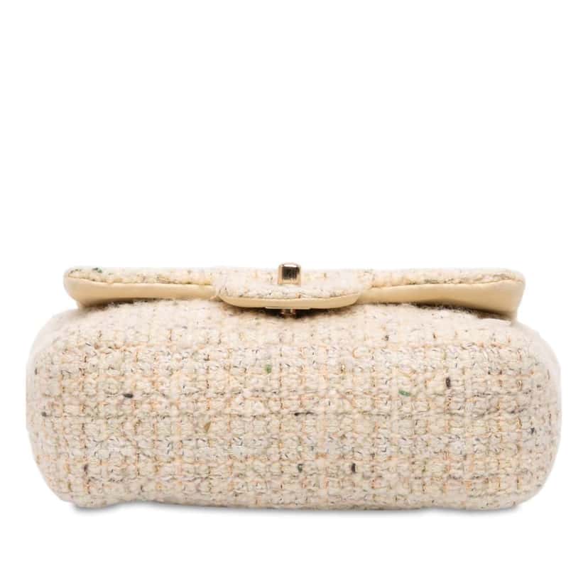 Chanel Mini Rectangular Classic Tweed Single Flap Brown Tweed Good condition - Inside View