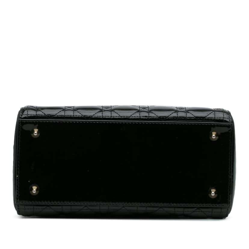Dior Medium Patent Cannage Lady Dior Black Leather Good condition - Inside View