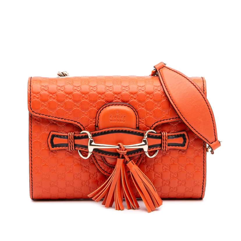 Gucci Mini Microguccissima Emily Crossbody Orange Leather Good condition - Front View