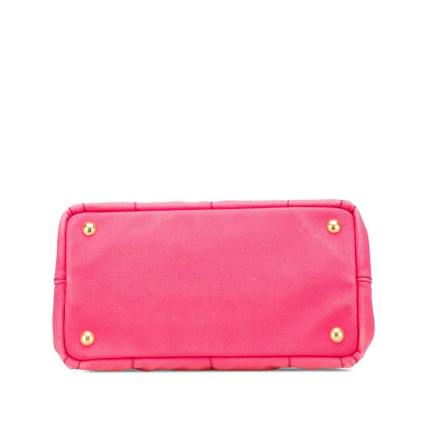 Prada Small Canvas Canapa Logo Satchel Pink Canvas Good condition - Inside View