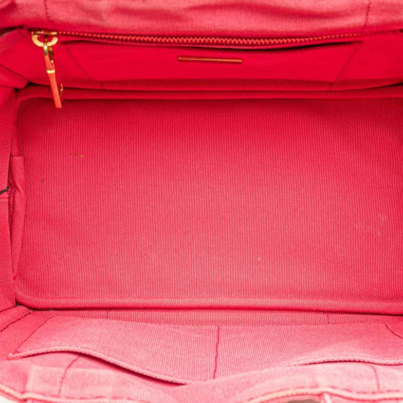 Prada Small Canvas Canapa Logo Satchel Pink Canvas Good condition - Model View
