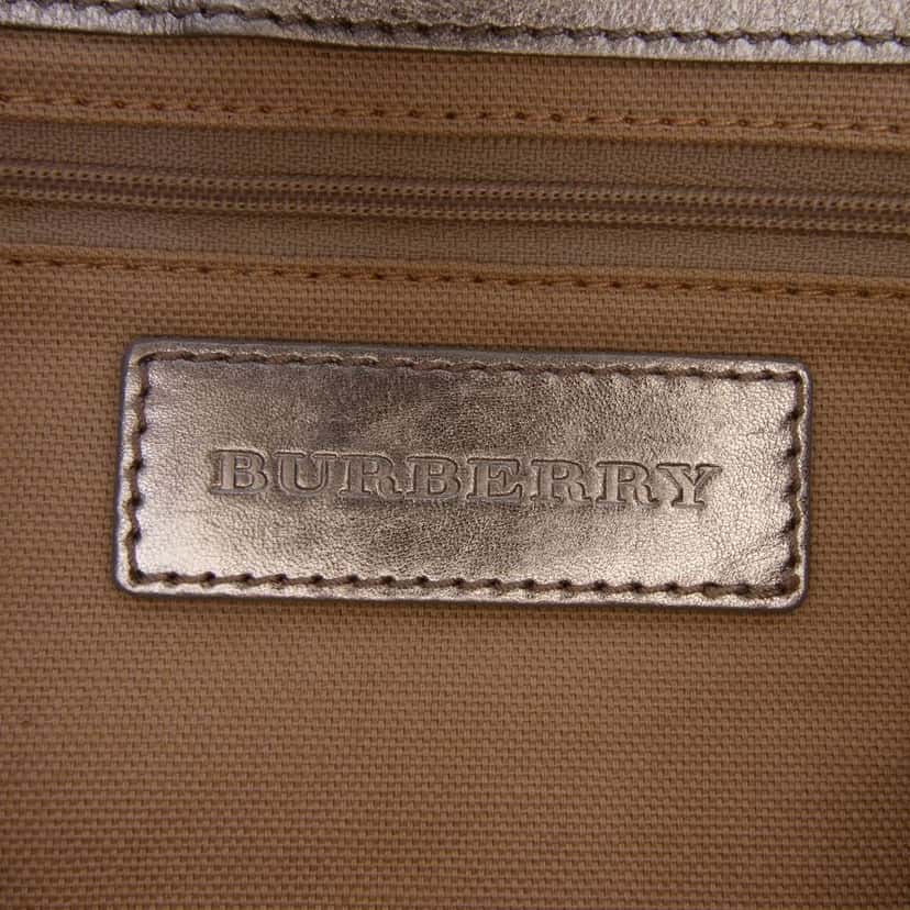 Burberry Haymarket Check Coated Canvas Ravensdon Handbag Silver Canvas Very good condition - Box View
