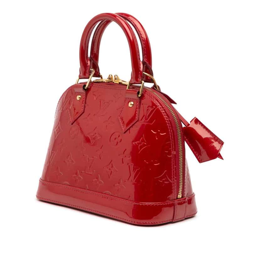 Louis Vuitton Monogram Vernis Alma BB Red Leather Good condition - Back View