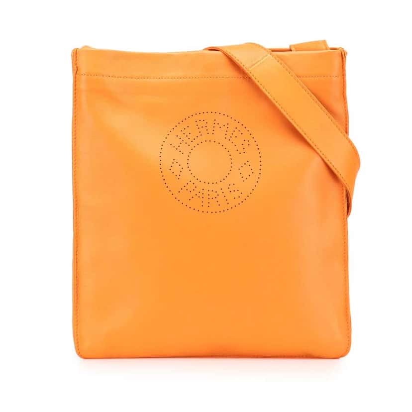 Hermès Milo Clou de Selle Crossbody Orange Leather Very good condition - Front View