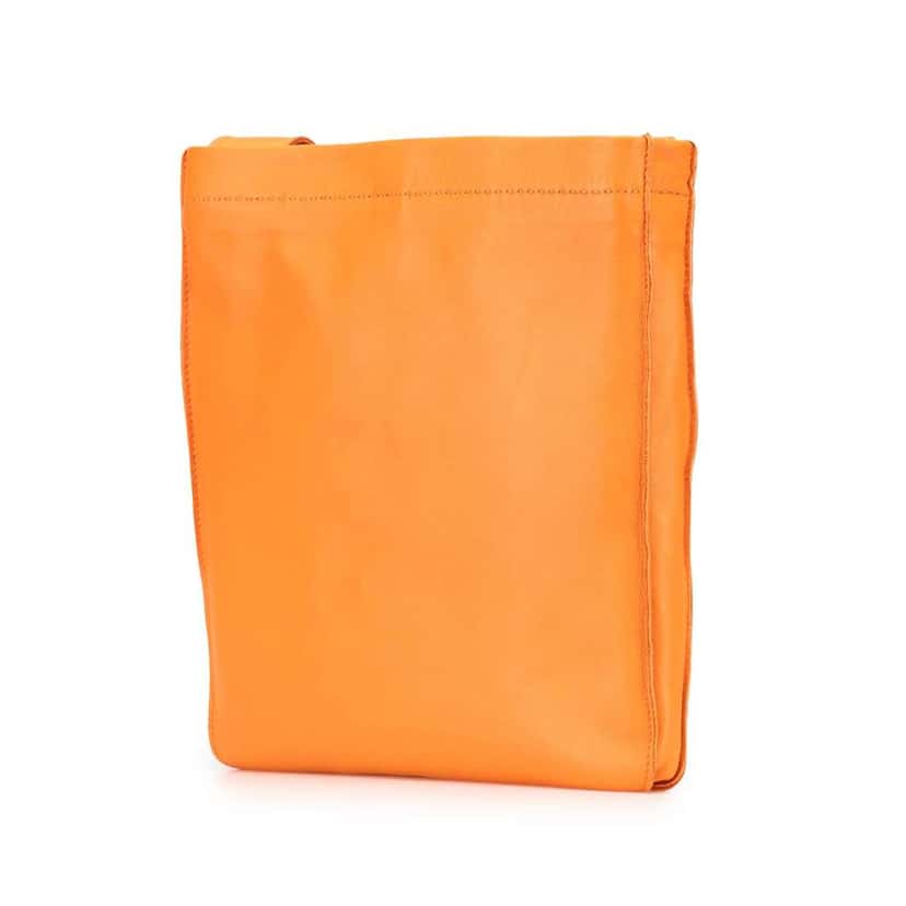 Hermès Milo Clou de Selle Crossbody Orange Leather Very good condition - Back View