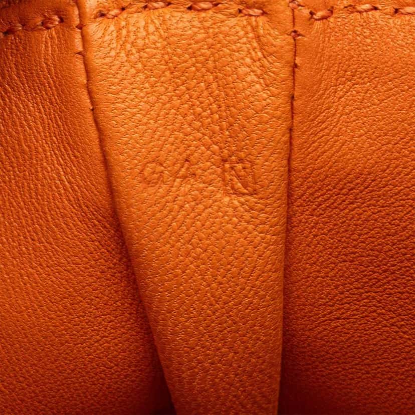 Hermès Milo Clou de Selle Crossbody Orange Leather Very good condition - Box View
