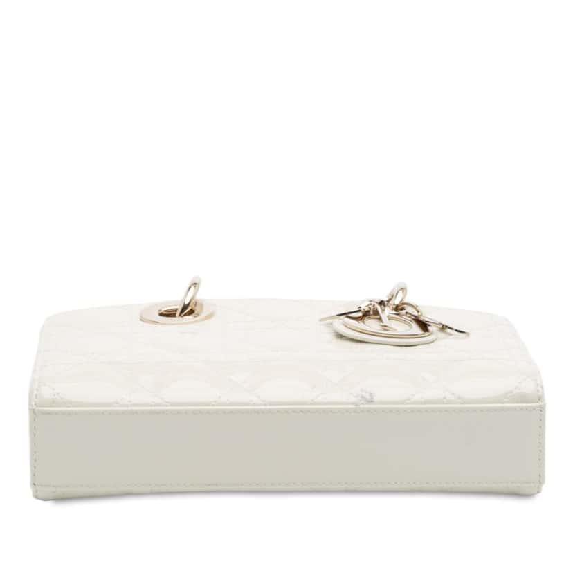 Dior Small Patent Cannage Lady D Joy White Leather Very good condition - Inside View