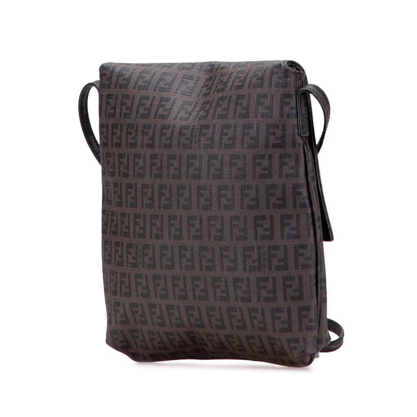 Fendi Zucchino Spalmati Crossbody Brown Canvas Very good condition - Back View