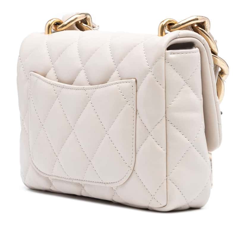 Chanel Small Quilted Lambskin Funky Town Flap Brown Leather Good condition - Back View