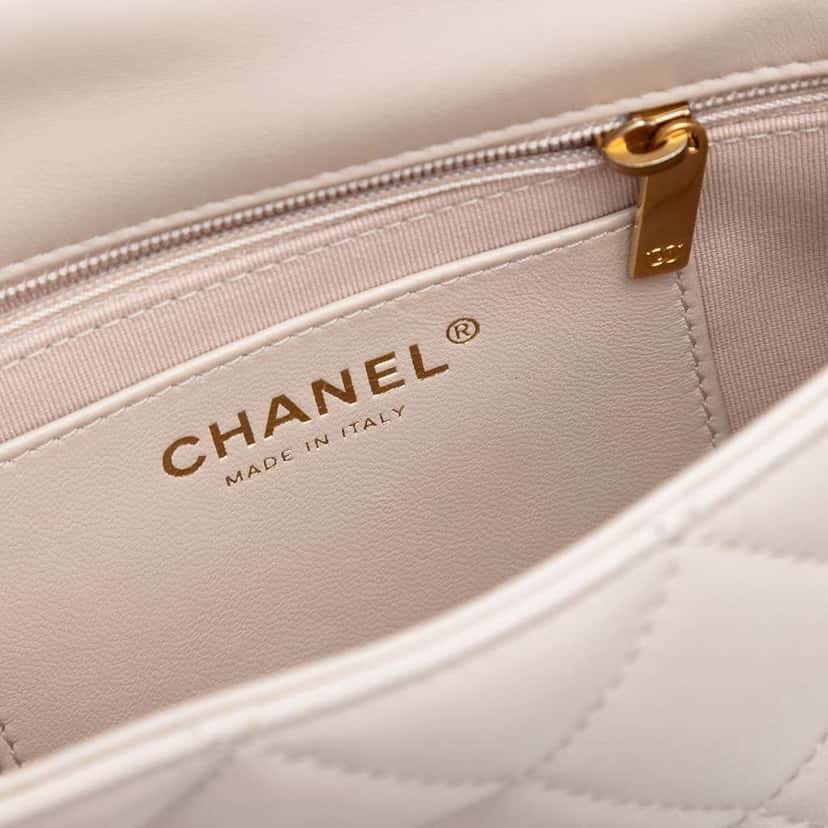 Chanel Small Quilted Lambskin Funky Town Flap Brown Leather Good condition - Box View