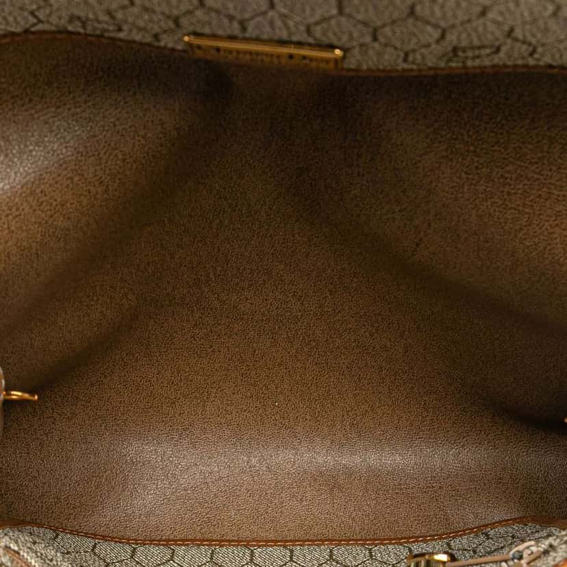 Dior Honeycomb Coated Canvas Chain Crossbody Brown Canvas Good condition - Model View