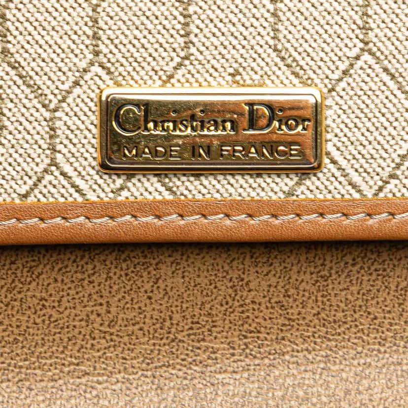 Dior Honeycomb Coated Canvas Chain Crossbody Brown Canvas Good condition - Box View