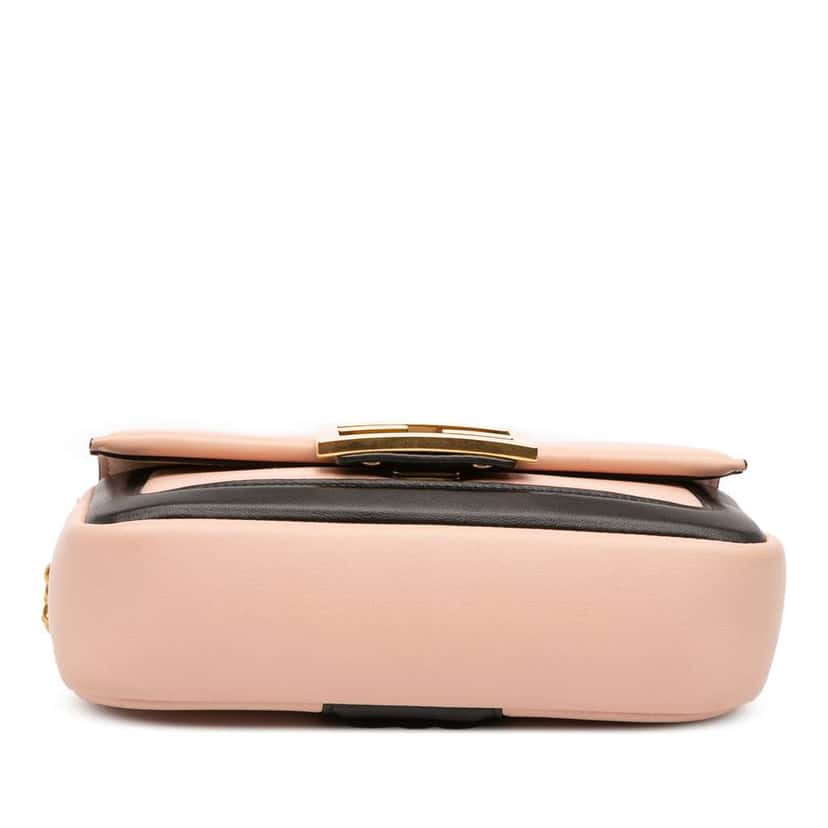 Fendi Mini Bicolor Nappa Apolo Chain Baguette Shoulder Bag Pink Leather Very good condition - Inside View