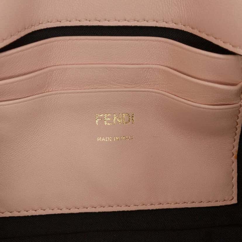 Fendi Mini Bicolor Nappa Apolo Chain Baguette Shoulder Bag Pink Leather Very good condition - Box View