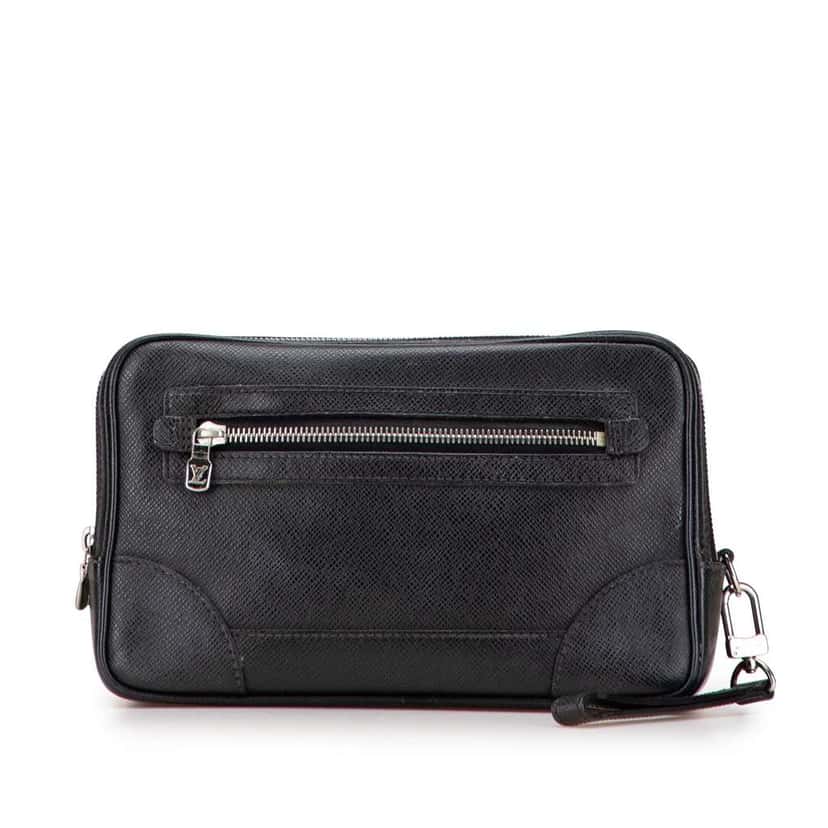 Louis Vuitton Taiga Neo Pavel Clutch Black Leather Good condition - Front View