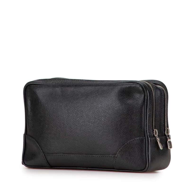 Louis Vuitton Taiga Neo Pavel Clutch Black Leather Good condition - Back View