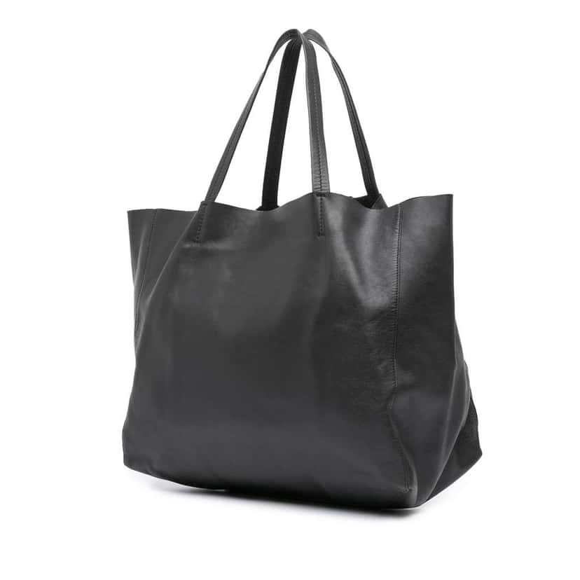 Celine Lambskin Horizontal Cabas Tote Black Leather Good condition - Back View