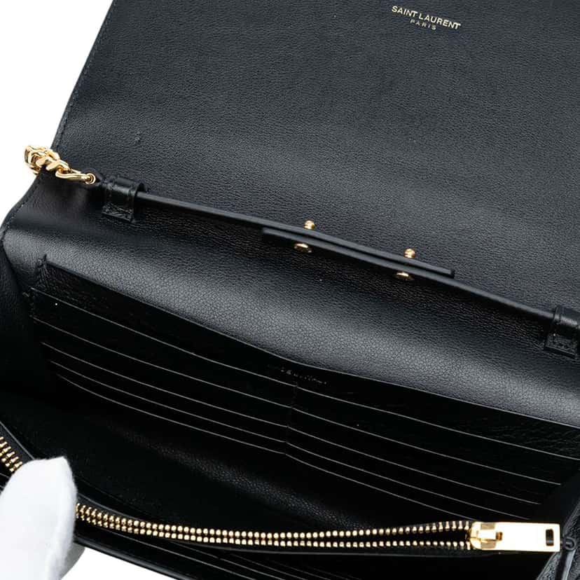 Saint Laurent Leather Moon and Star Monogram Kate Wallet On Chain Black Leather Good condition - Model View