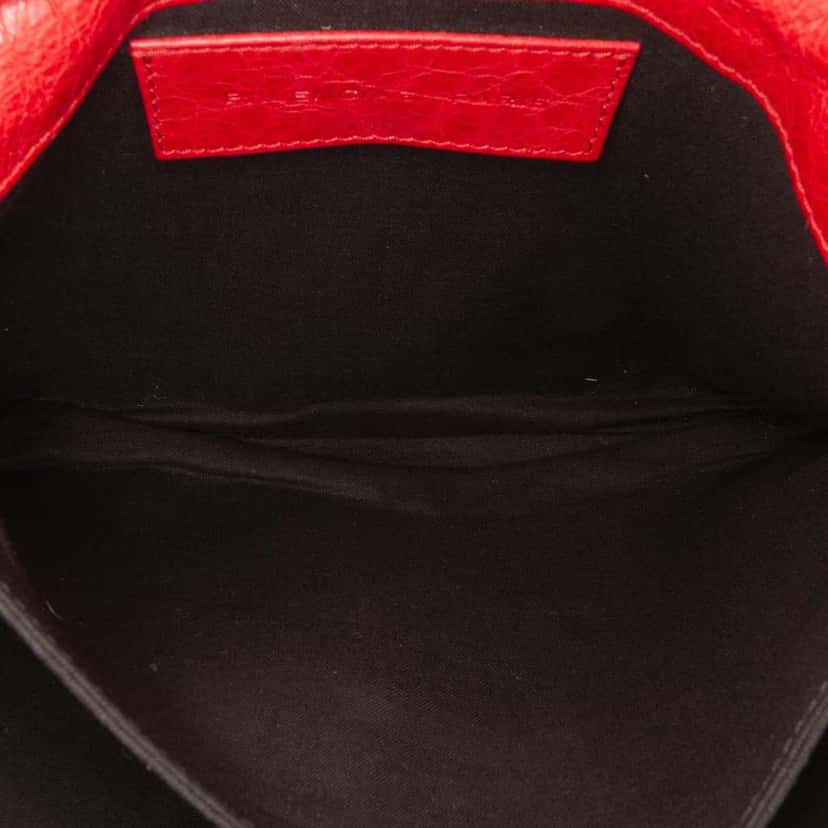 Balenciaga Lambskin Motocross Classic Envelope Clutch Red Leather Good condition - Box View