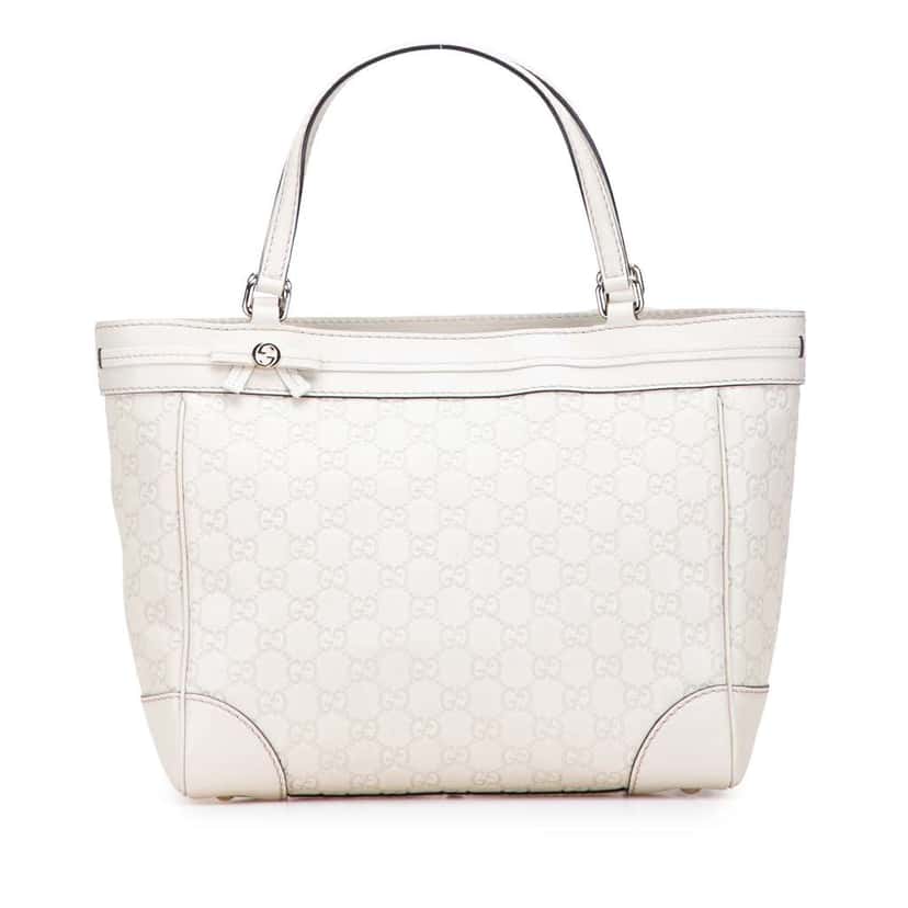 Gucci Guccissima Mayfair Tote White Leather Good condition - Front View