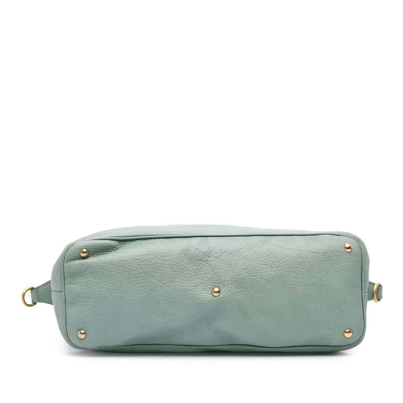 Gucci Leather Twill Satchel Blue Leather Good condition - Inside View