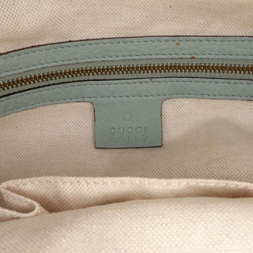 Gucci Leather Twill Satchel Blue Leather Good condition - Box View
