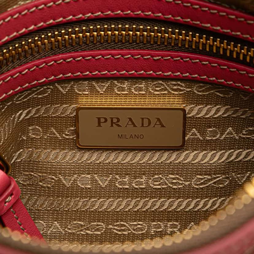 Prada Canvas Canapa Logo Bow Crossbody Brown Canvas Very good condition - Box View