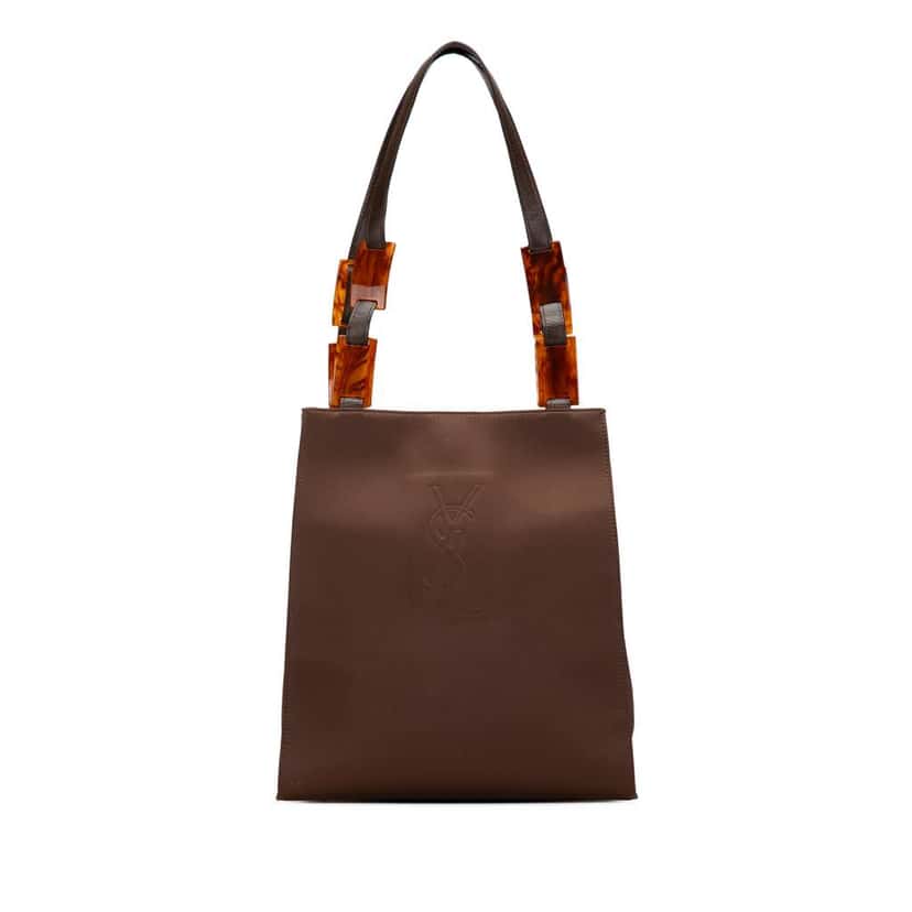 Saint Laurent Satin Tote Brown Satin Good condition - Front View