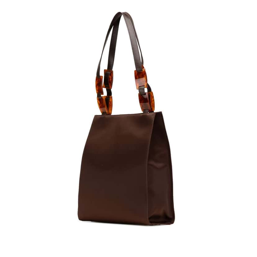 Saint Laurent Satin Tote Brown Satin Good condition - Back View
