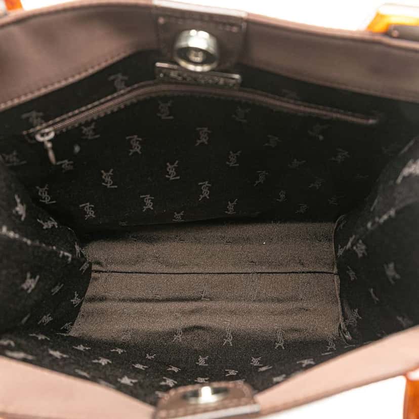 Saint Laurent Satin Tote Brown Satin Good condition - Model View