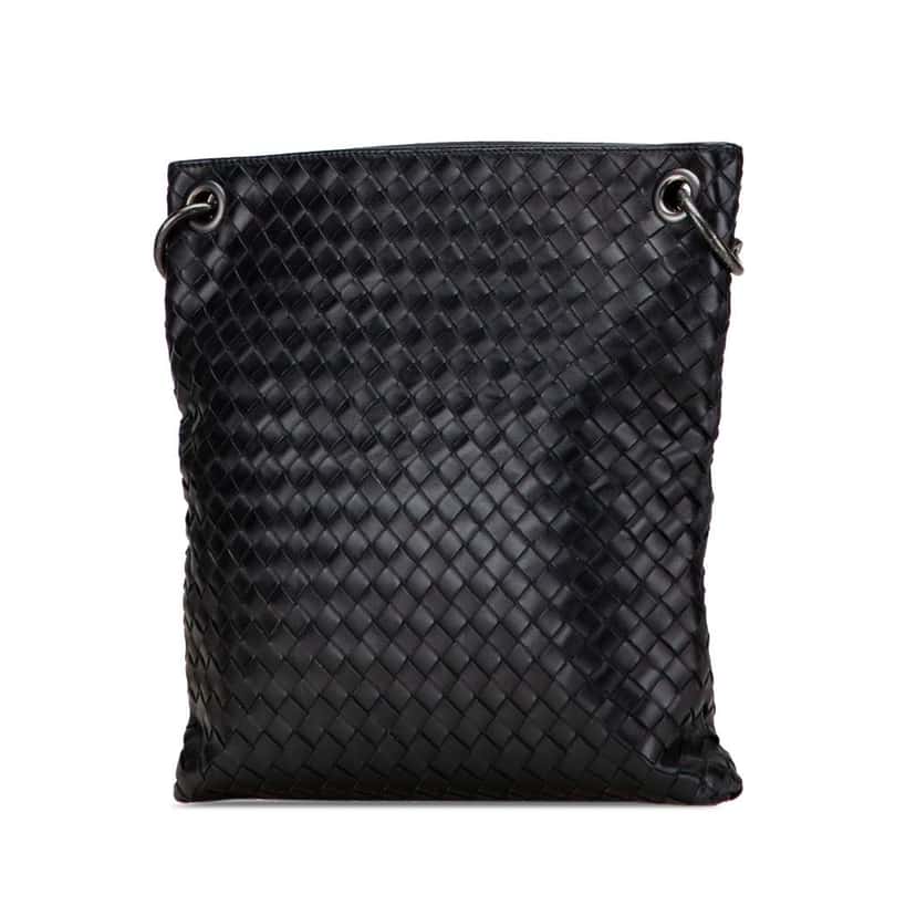 Bottega Veneta Nappa Intrecciato Crossbody Black Leather Good condition - Back View