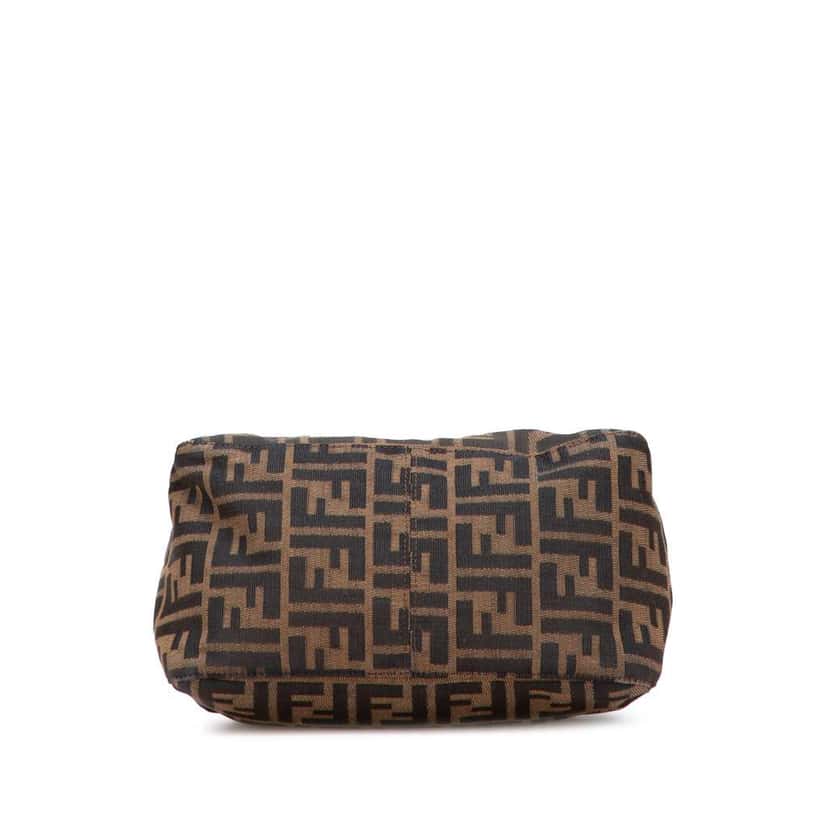 Fendi Zucca Canvas Double Flap Shoulder Bag Brown Canvas Good condition - Inside View