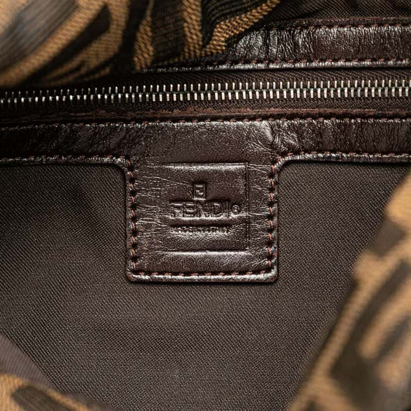Fendi Zucca Canvas Double Flap Shoulder Bag Brown Canvas Good condition - Box View