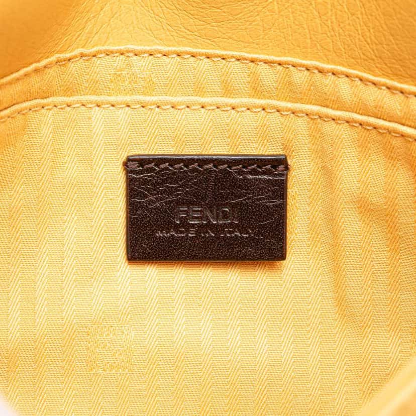 Fendi Leather Fendista Pochette Crossbody Yellow Leather Good condition - Box View