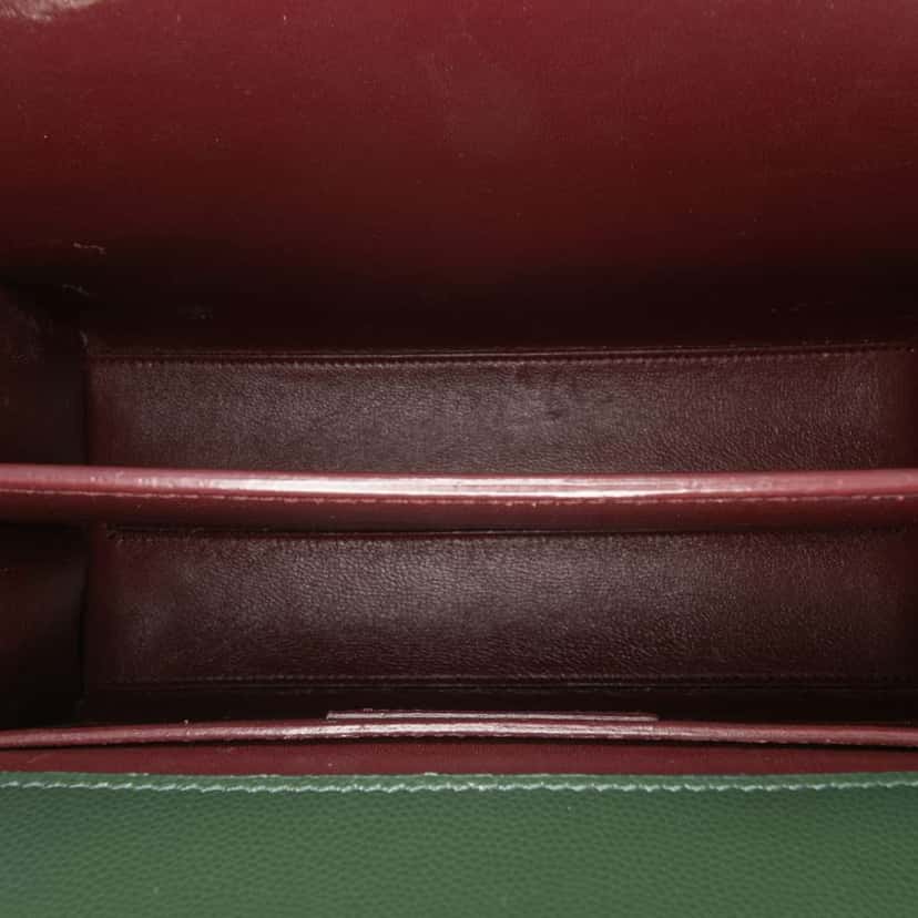 Saint Laurent Medium Grain de Poudre Classic Monogram Cassandra Top Handle Bag Green Leather Good condition - Model View