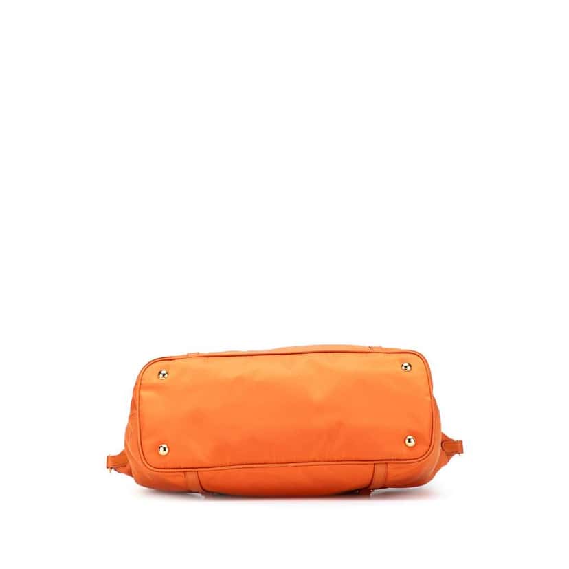 Prada Saffiano Trimmed Tessuto Satchel Orange Good condition - Inside View